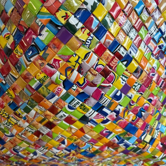 Vintage Style Recycled Wrappers Tote Handbag - Picture 2 of 6